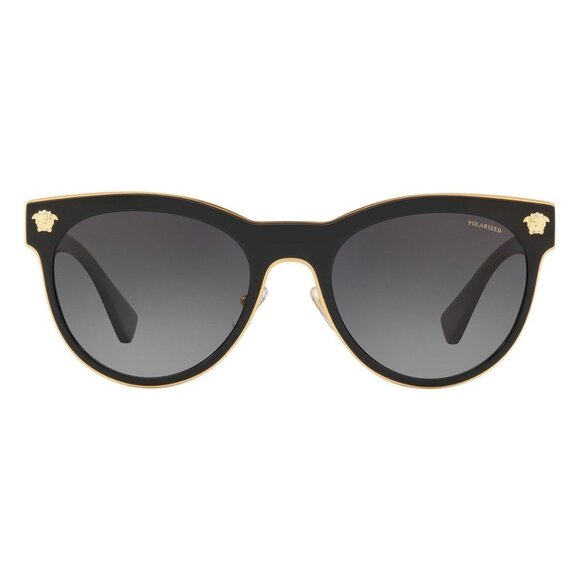 New VERSACE Medusa Charm Black Polarised Round VE2198 1002/T3 Sunglasses | As Se - Picture 2 of 5